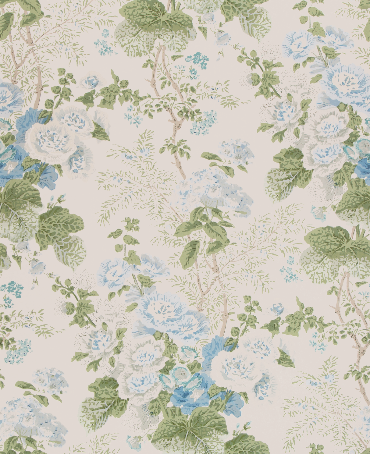 Lee Jofa GRAND ALTHEA WP BLUE/LEAF Wallpaper