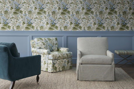 Lee Jofa GRAND ALTHEA WP BLUE/LEAF Wallpaper
