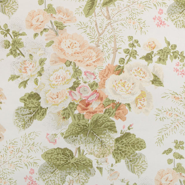 Lee Jofa GRAND ALTHEA WP APRICOT/MOSS Wallpaper