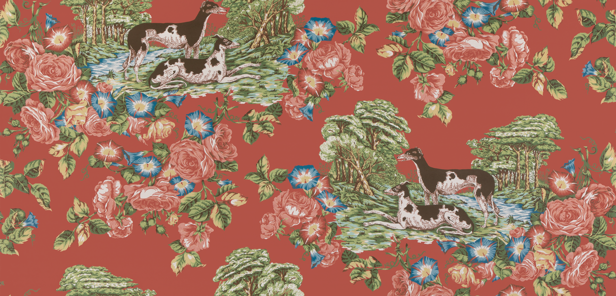 Lee Jofa WHIPPETS PAPER RED Wallpaper