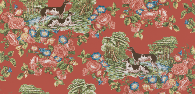 Lee Jofa WHIPPETS PAPER RED Wallpaper