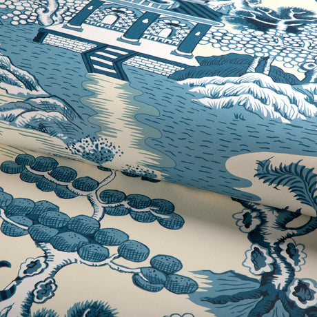 Lee Jofa WILLOW LAKE PAPER TEAL Wallpaper
