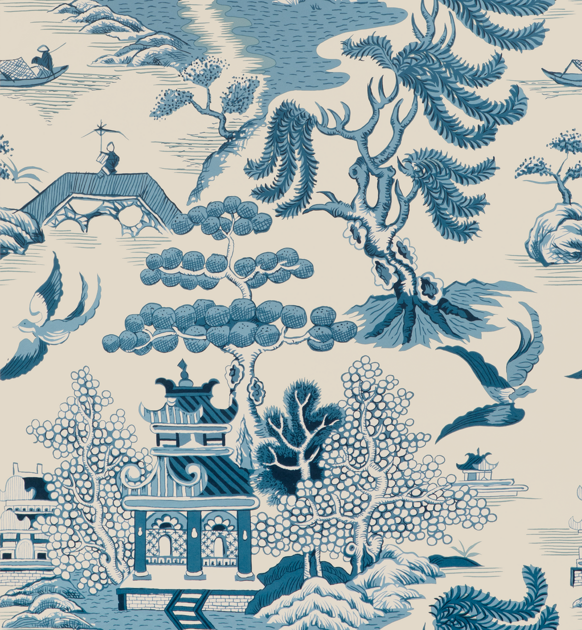 Lee Jofa WILLOW LAKE PAPER TEAL Wallpaper