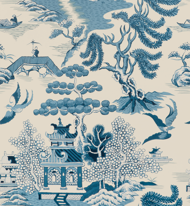 Lee Jofa WILLOW LAKE PAPER TEAL Wallpaper