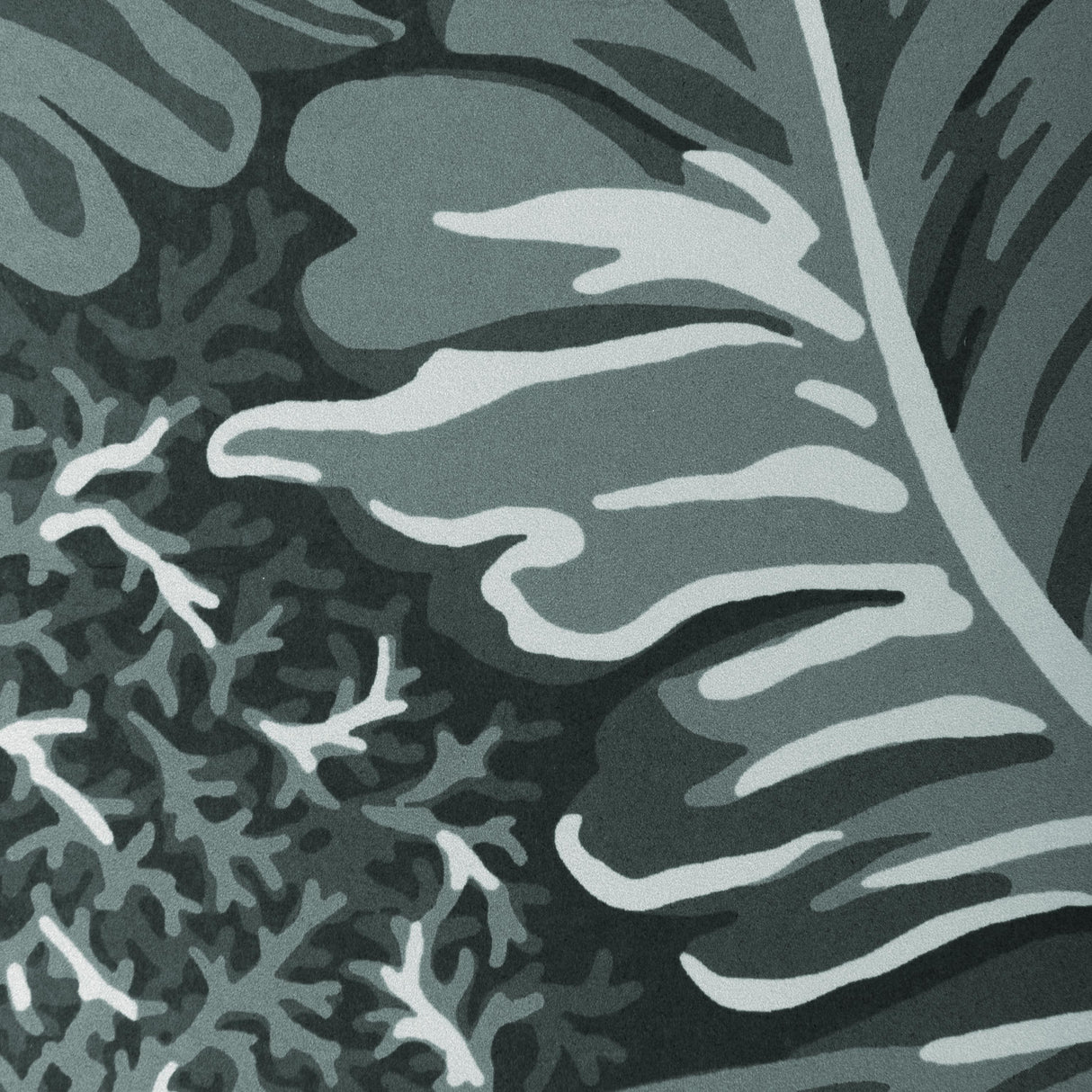 Brunschwig & Fils FEUILLES DE BANANIER GRIS Wallpaper