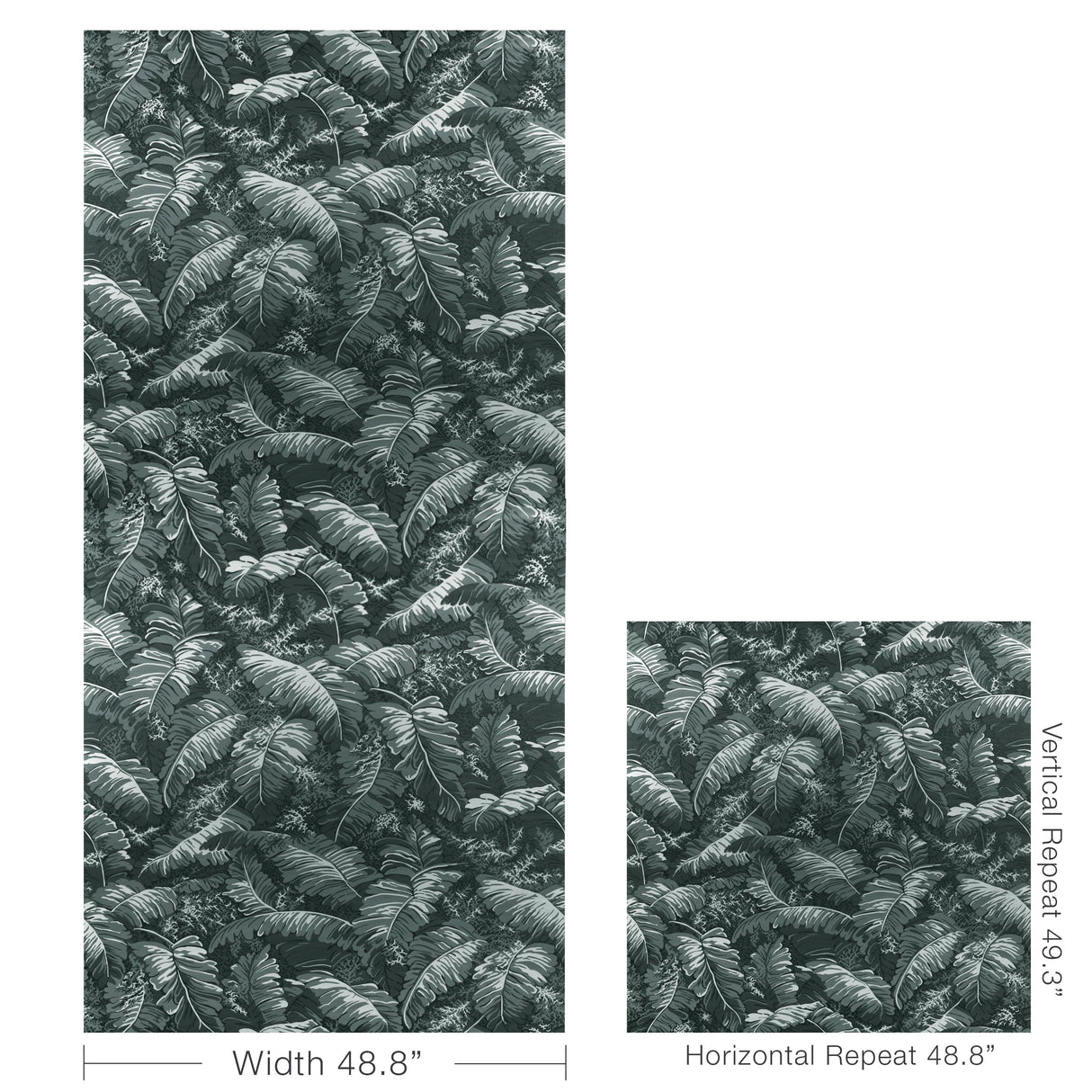 Brunschwig & Fils FEUILLES DE BANANIER GRIS Wallpaper