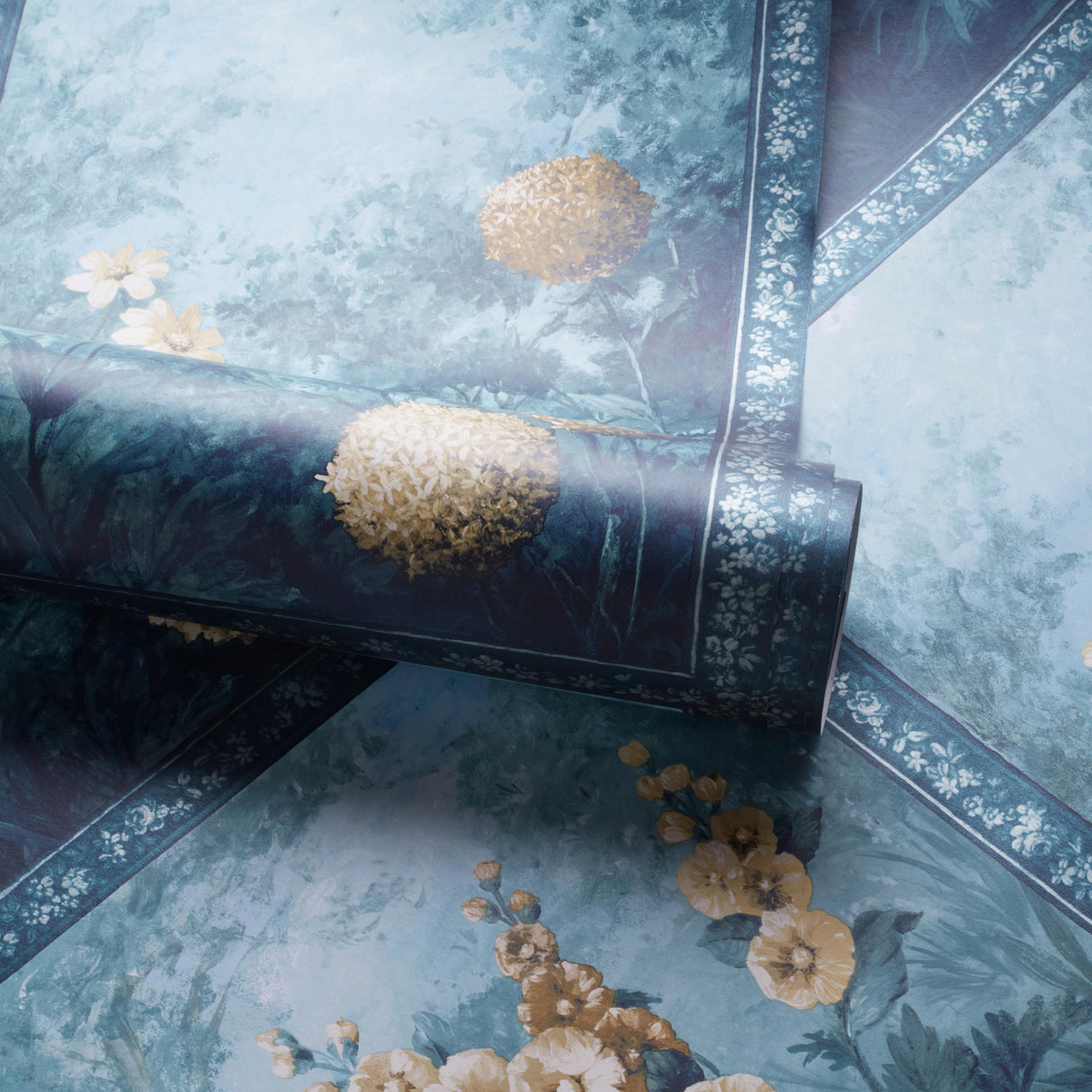 Clarke & Clarke ARTUS DENIM OCHRE WP Wallpaper
