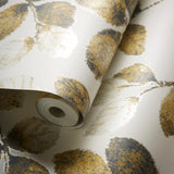 Clarke & Clarke NORTHIA PEWTER GOLD WP Wallpaper