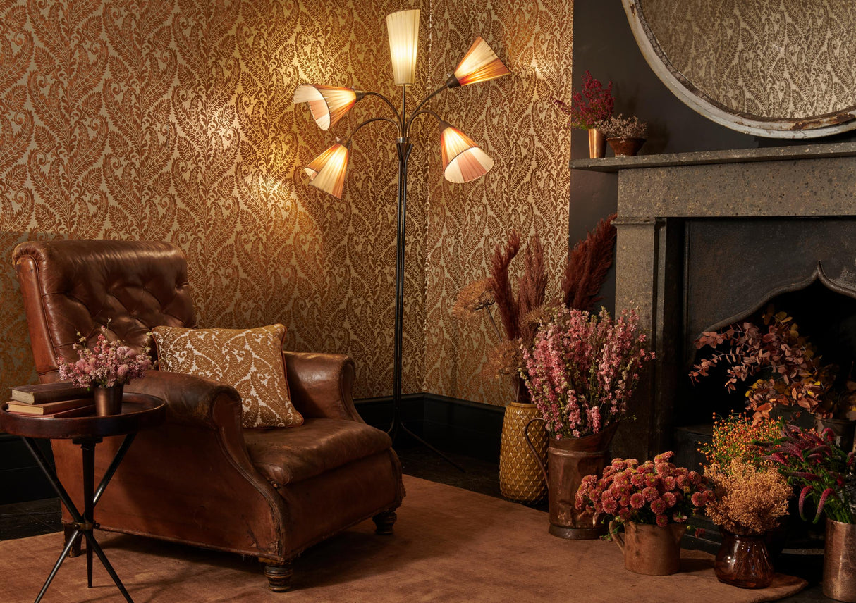 Clarke & Clarke REGALE RUSSET GILVER WP Wallpaper