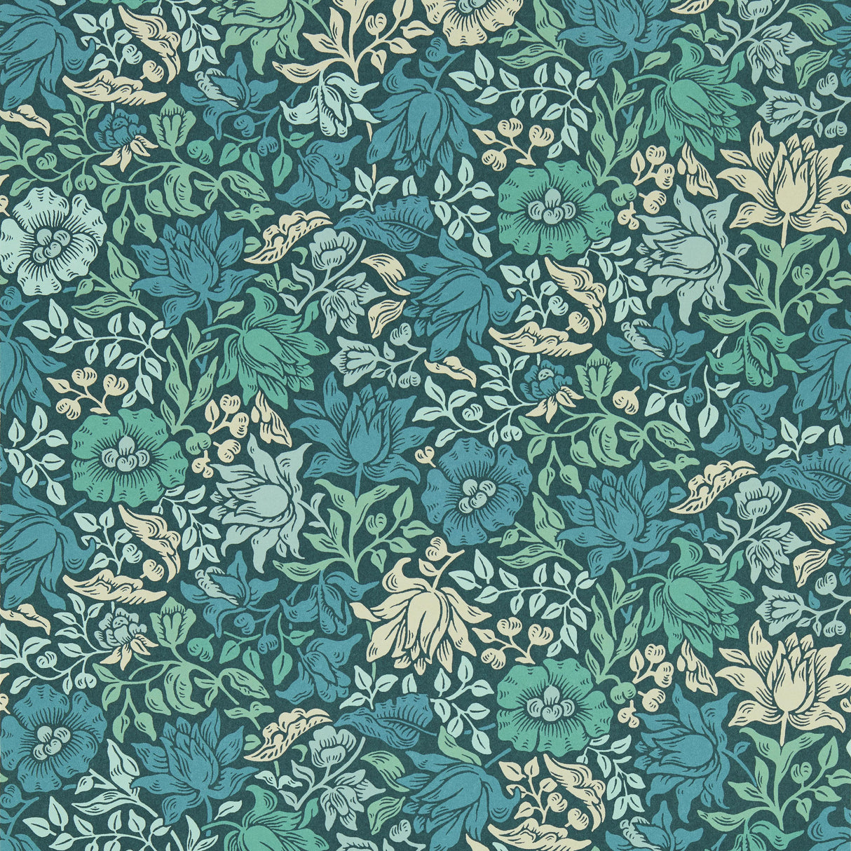Clarke & Clarke MALLOW TEAL WP Wallpaper