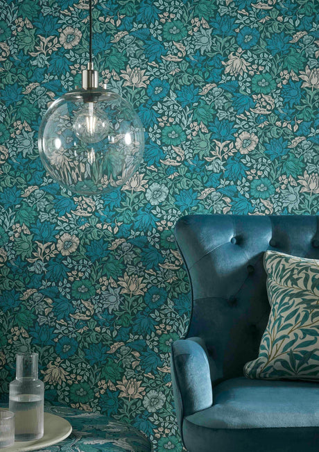 Clarke & Clarke MALLOW TEAL WP Wallpaper