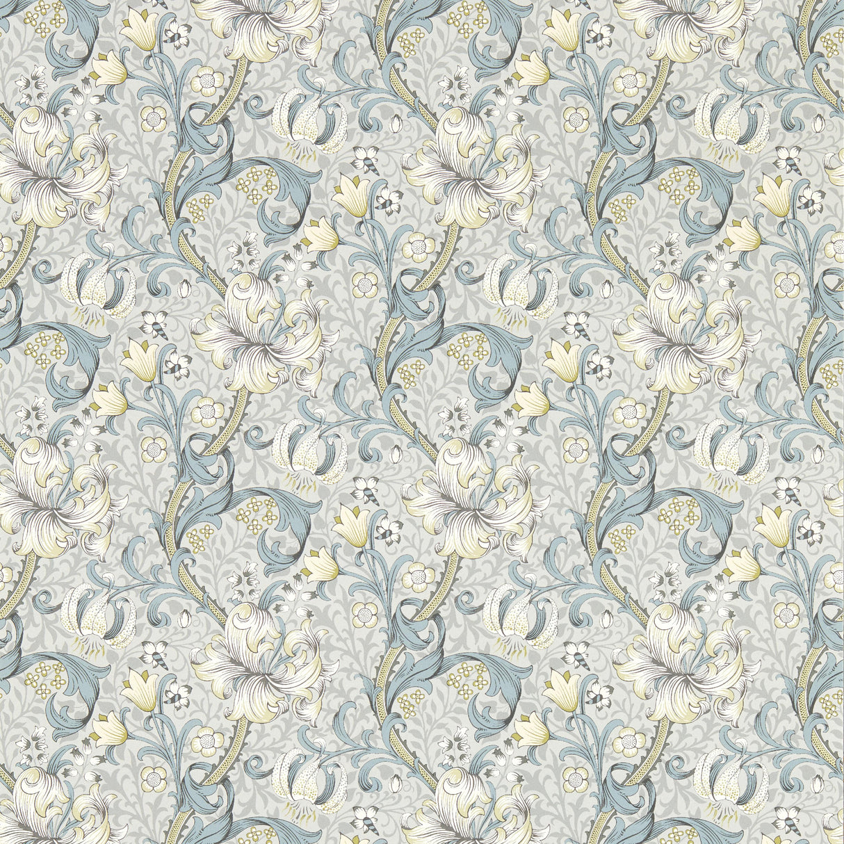 Clarke & Clarke GOLDEN LILY SLATE WP Wallpaper