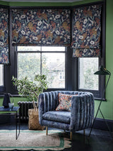 Clarke & Clarke HAZELBURY LINEN MIDNIGHT/SPICE Fabric