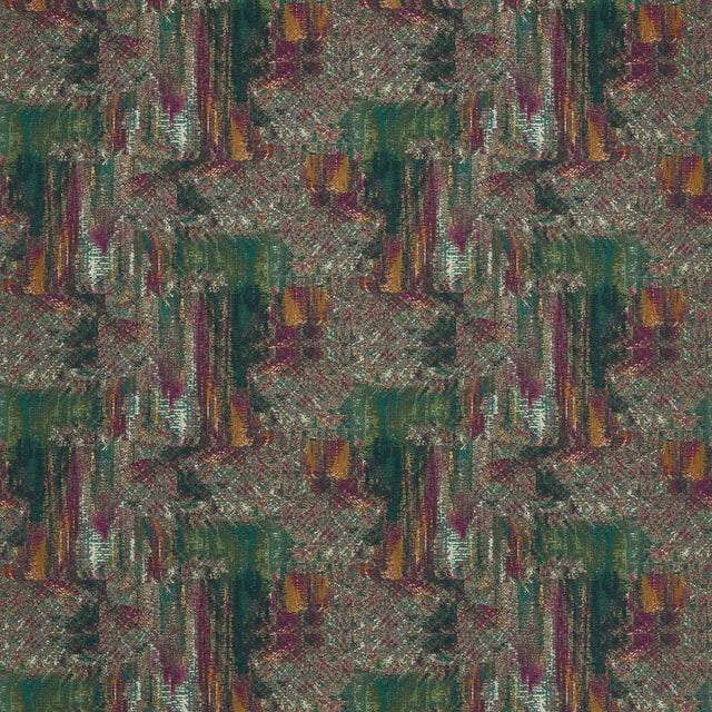 Clarke & Clarke HILLCREST VELVET FOREST/RASPBERRY Upholstery Fabric