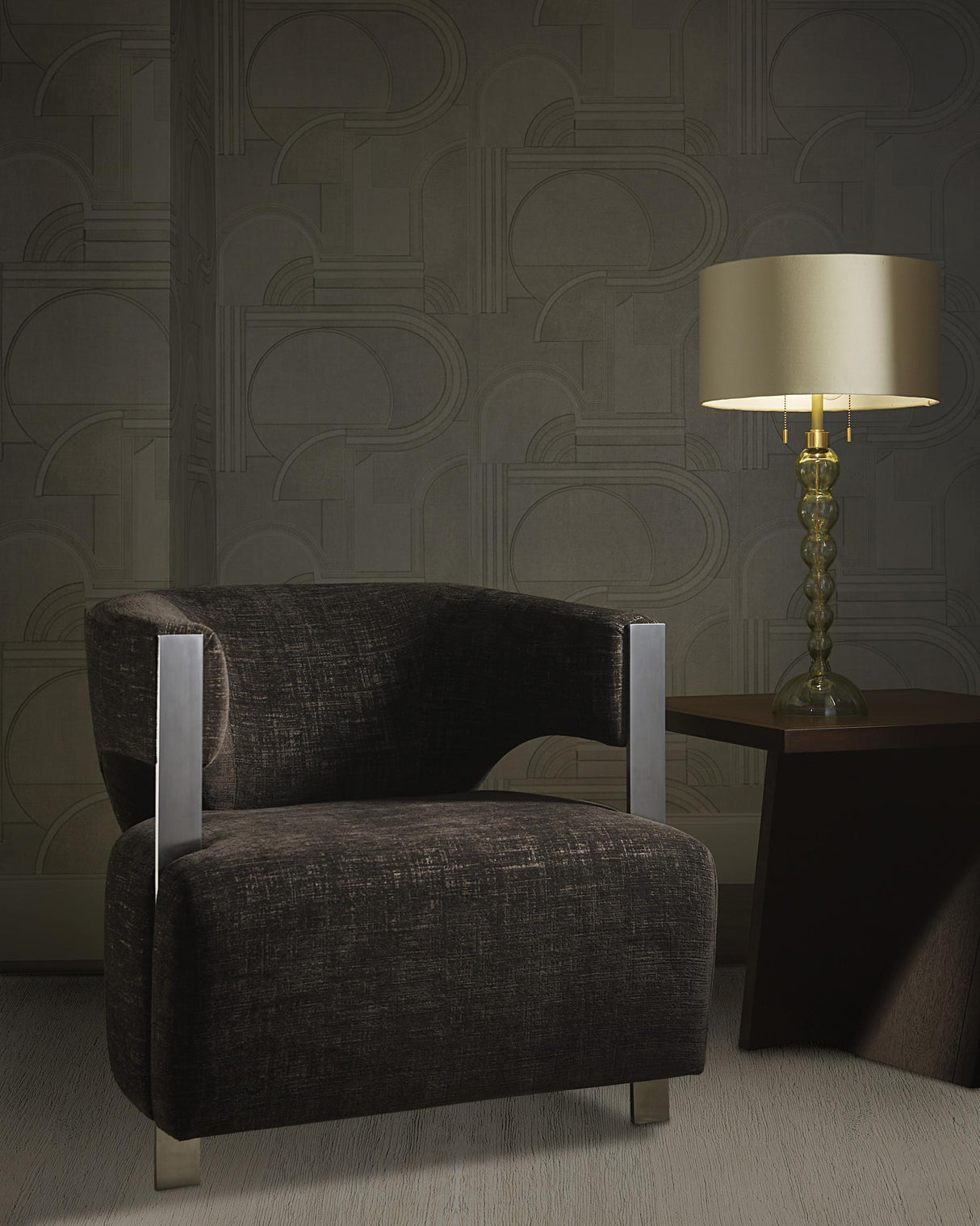 Donghia LA DOLCE VITA CHARCOAL BROWN Upholstery Fabric