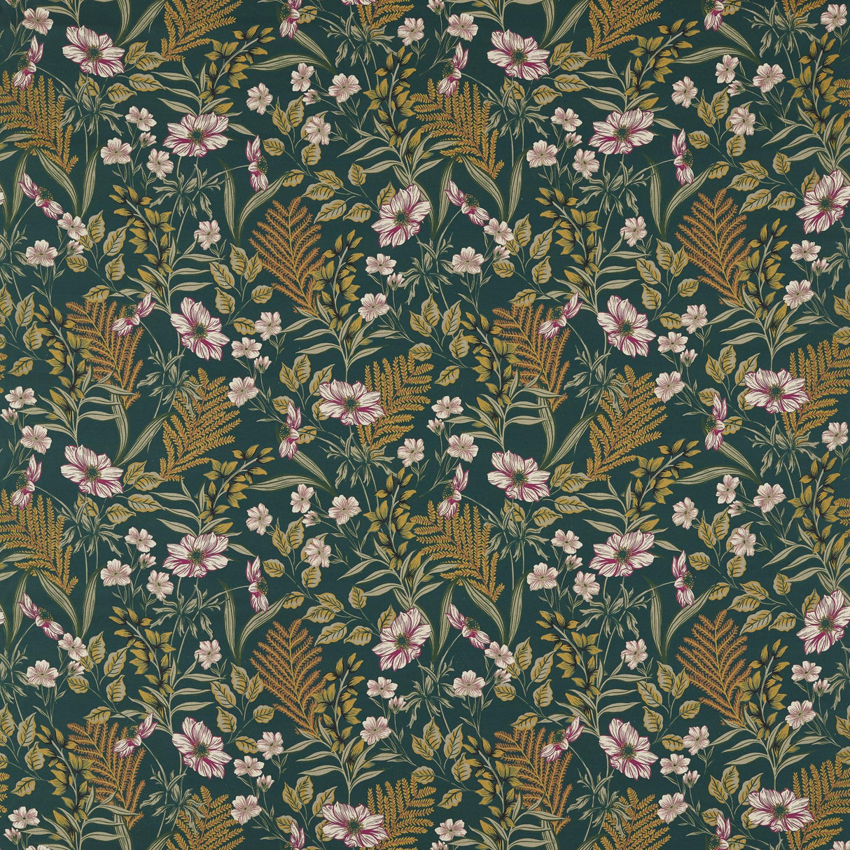 Clarke & Clarke HAZELBURY LINEN FOREST Fabric