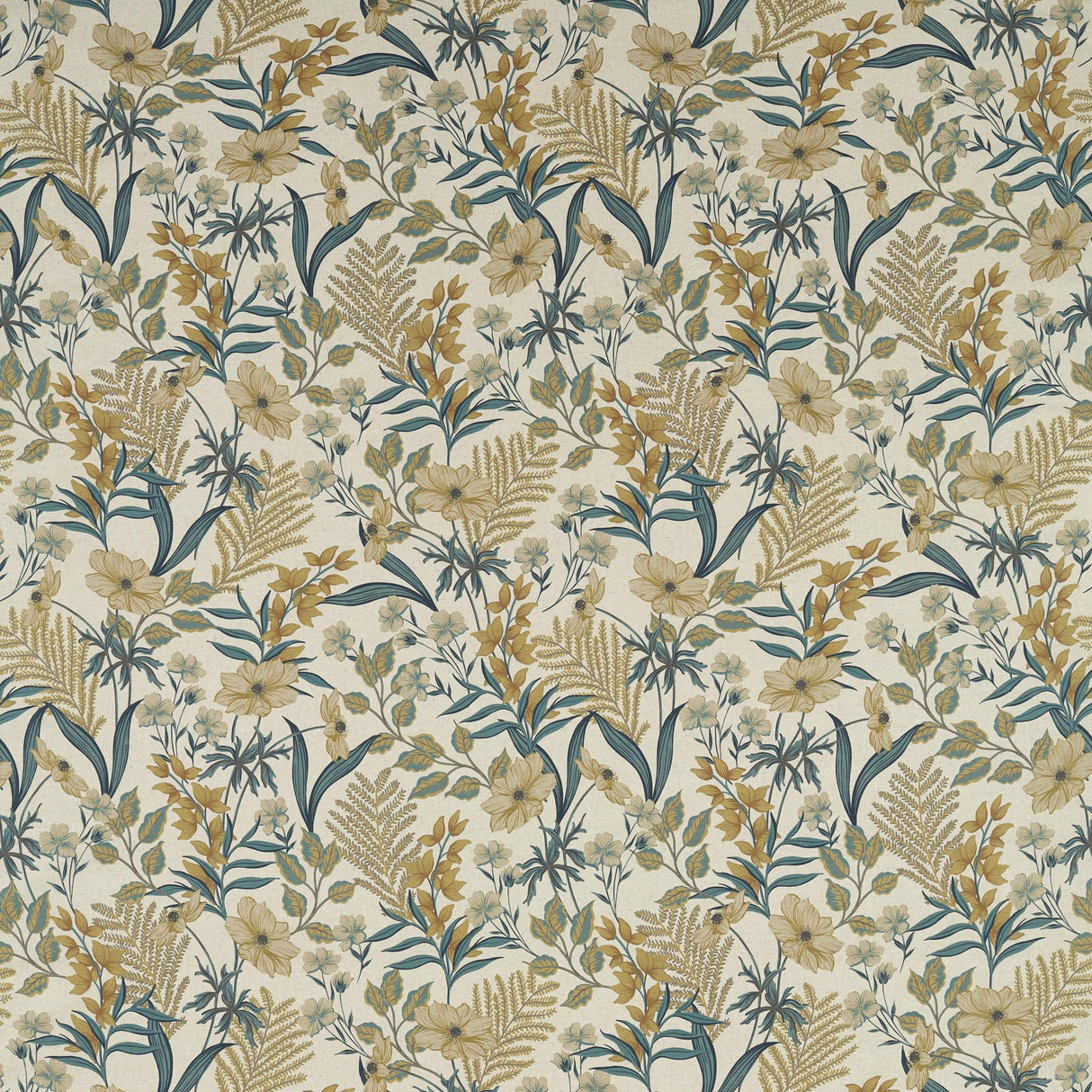 Clarke & Clarke HAZELBURY LINEN OCHRE Fabric