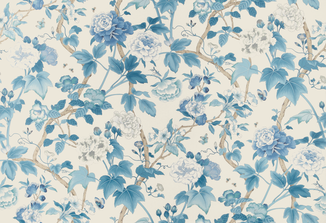 Lee Jofa GARDENIA PAPER DELFT/SKY Wallpaper