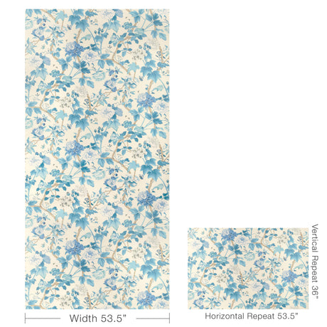 Lee Jofa GARDENIA PAPER DELFT/SKY Wallpaper