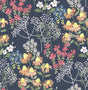 A-Street Prints Cultivate Navy Springtime Blooms Wallpaper