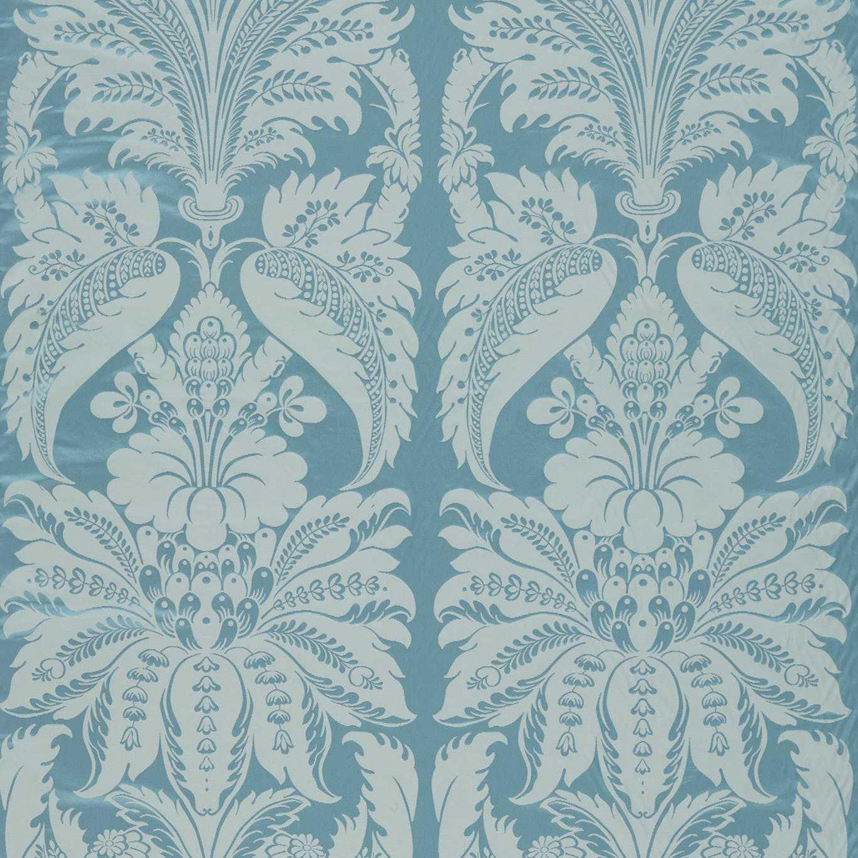 Zoffany Clandon Damask Wedgwood Blue Fabric