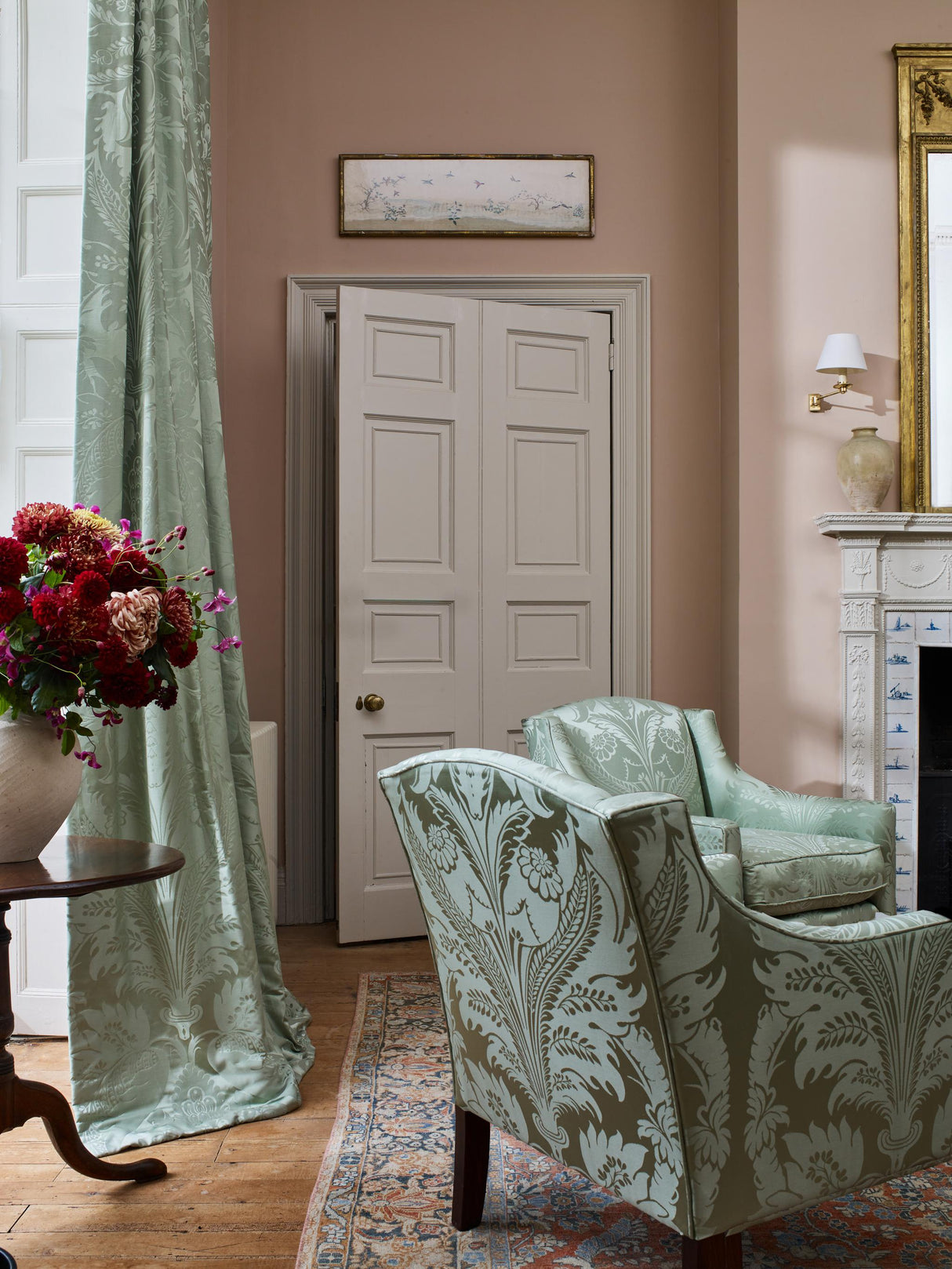 Zoffany Cinnabar Suffolk Damasks & Stripes Fabric