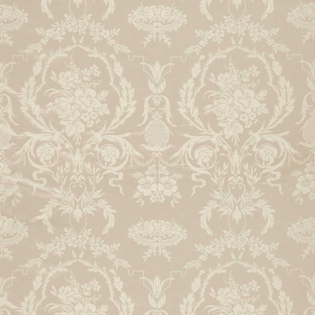Zoffany Arabesque Silk Warm White Fabric