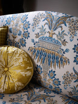 Zoffany Teal/Gold Suffolk Damasks & Stripes Fabric