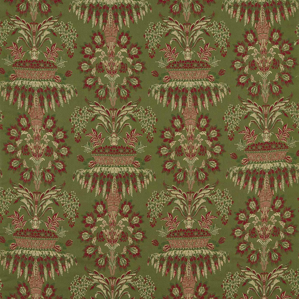Zoffany Olivine/Russet Suffolk Damasks & Stripes Fabric