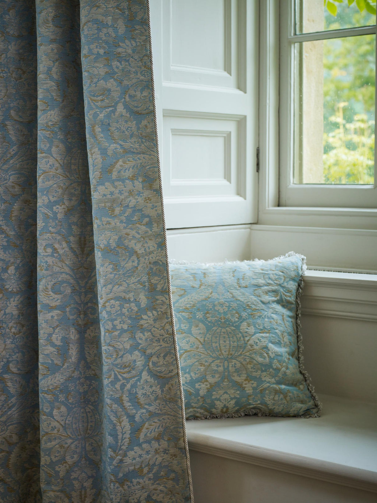 Zoffany Gold Suffolk Damasks & Stripes Fabric