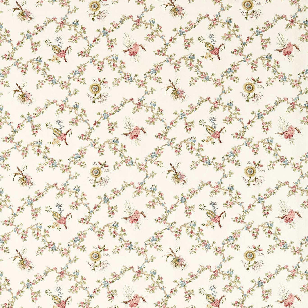 Sanderson Trelliage Raspberry/Stone Fabric
