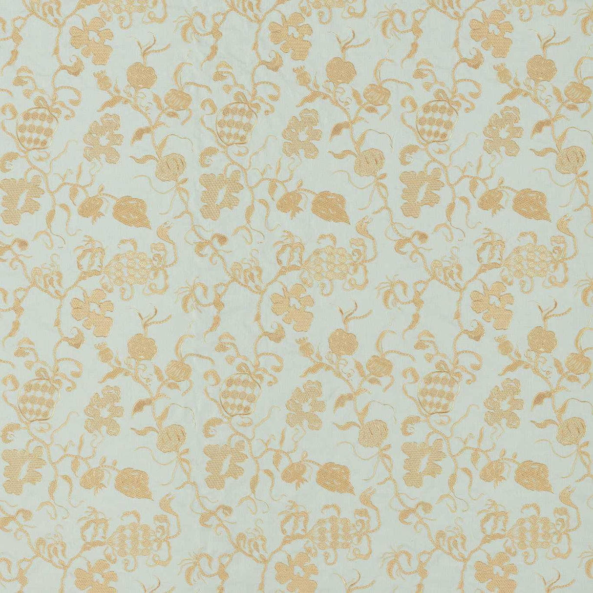 Sanderson Mydsomer Pickings Smog Blue/Lame Gold Fabric