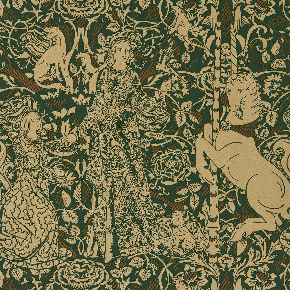 Sanderson Aurelia`s Grail Gobelin Green/Bronze Wallpaper