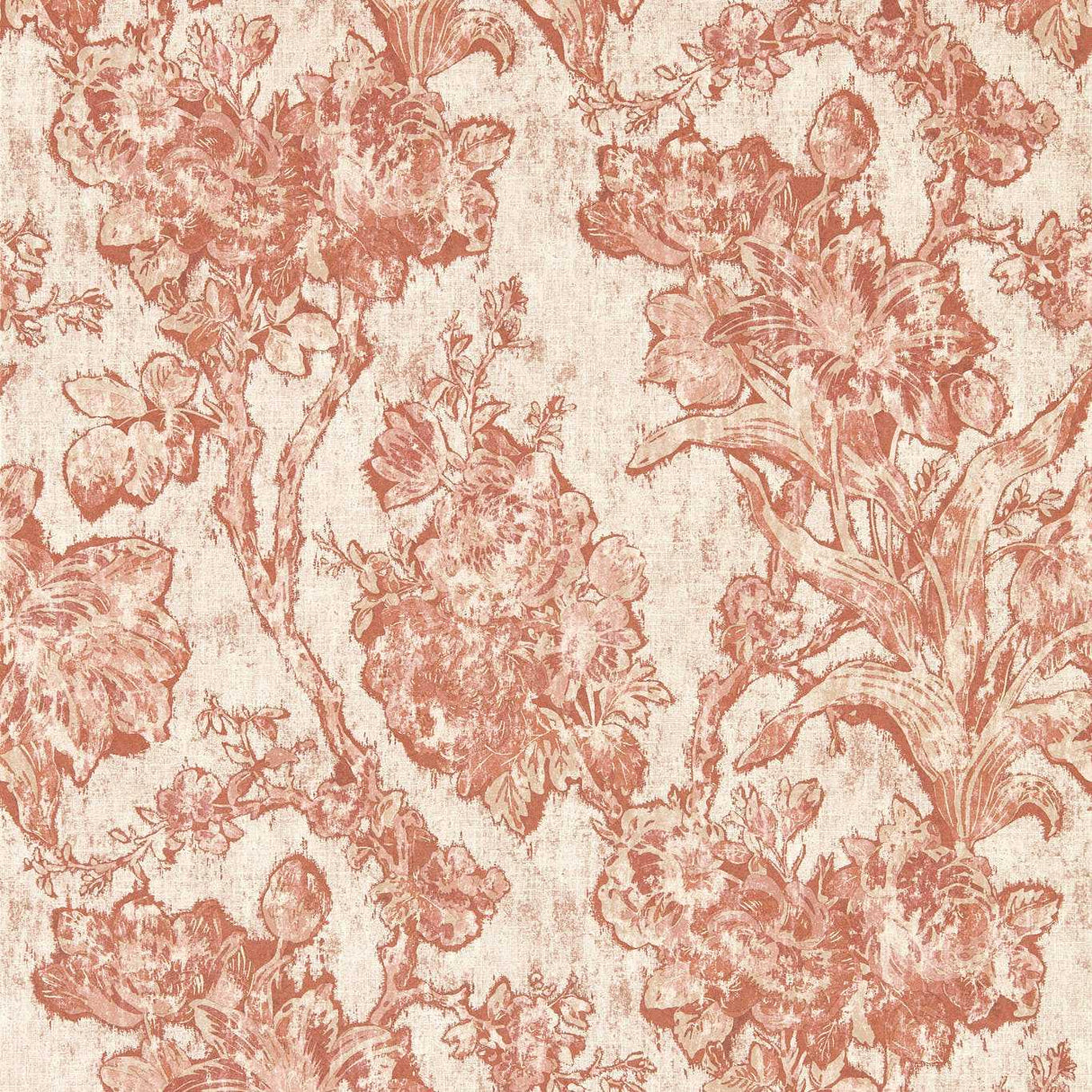 Sanderson Fringed Tulip Toile Putty Wallpaper