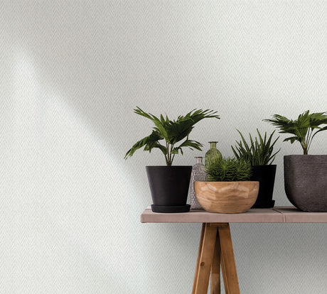 Galerie Chevron Sisal Weave White Wallpaper