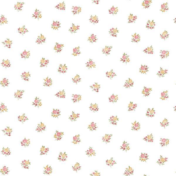 Galerie Floral Motif White Wallpaper