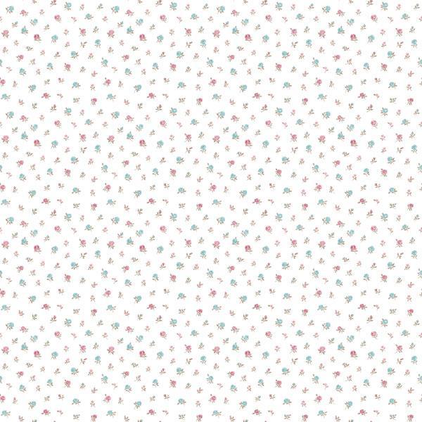 Galerie Floral Toss White Wallpaper