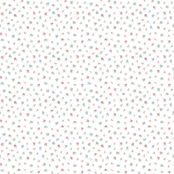 Galerie Floral Toss White Wallpaper