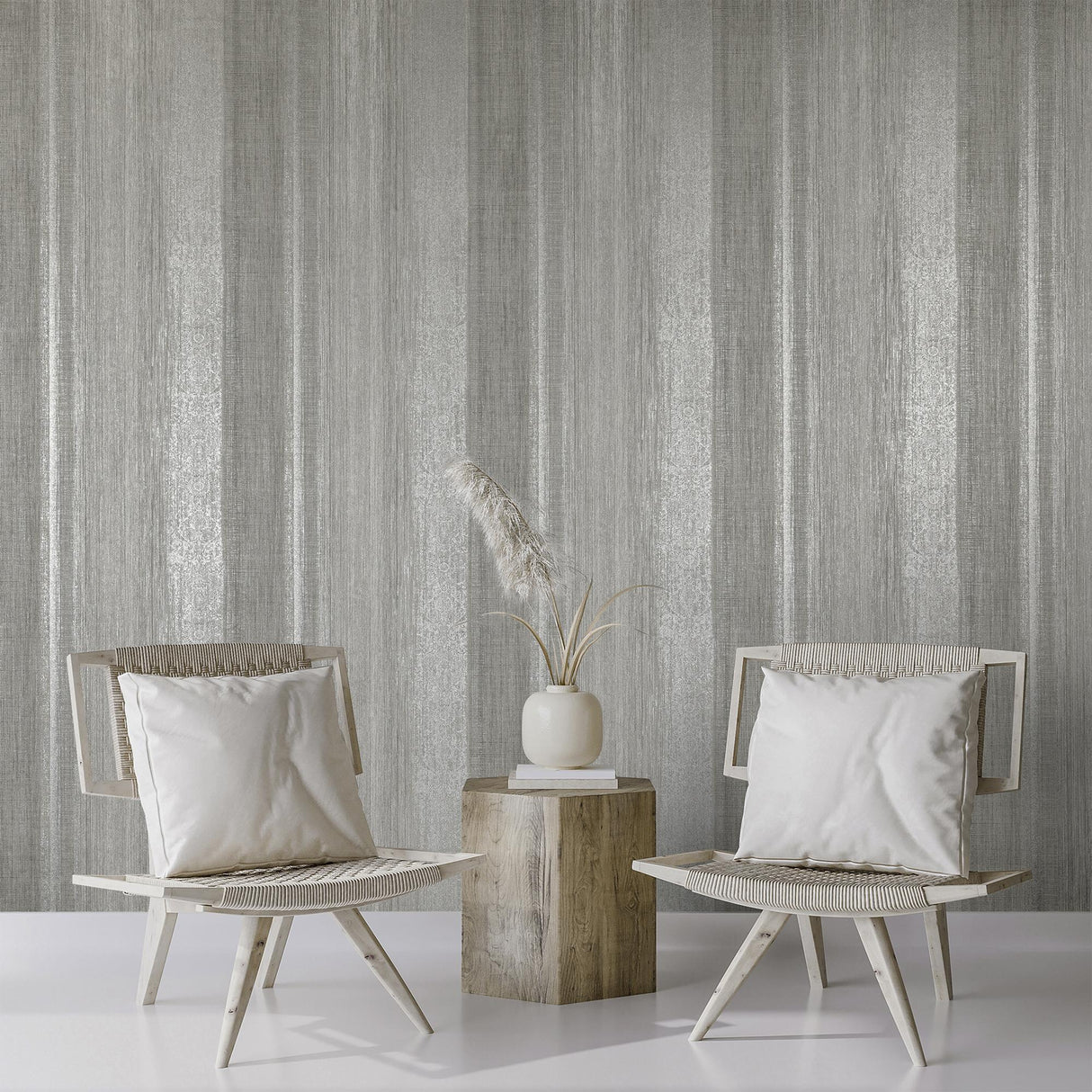 Galerie Chiffon Silver Grey Wallpaper