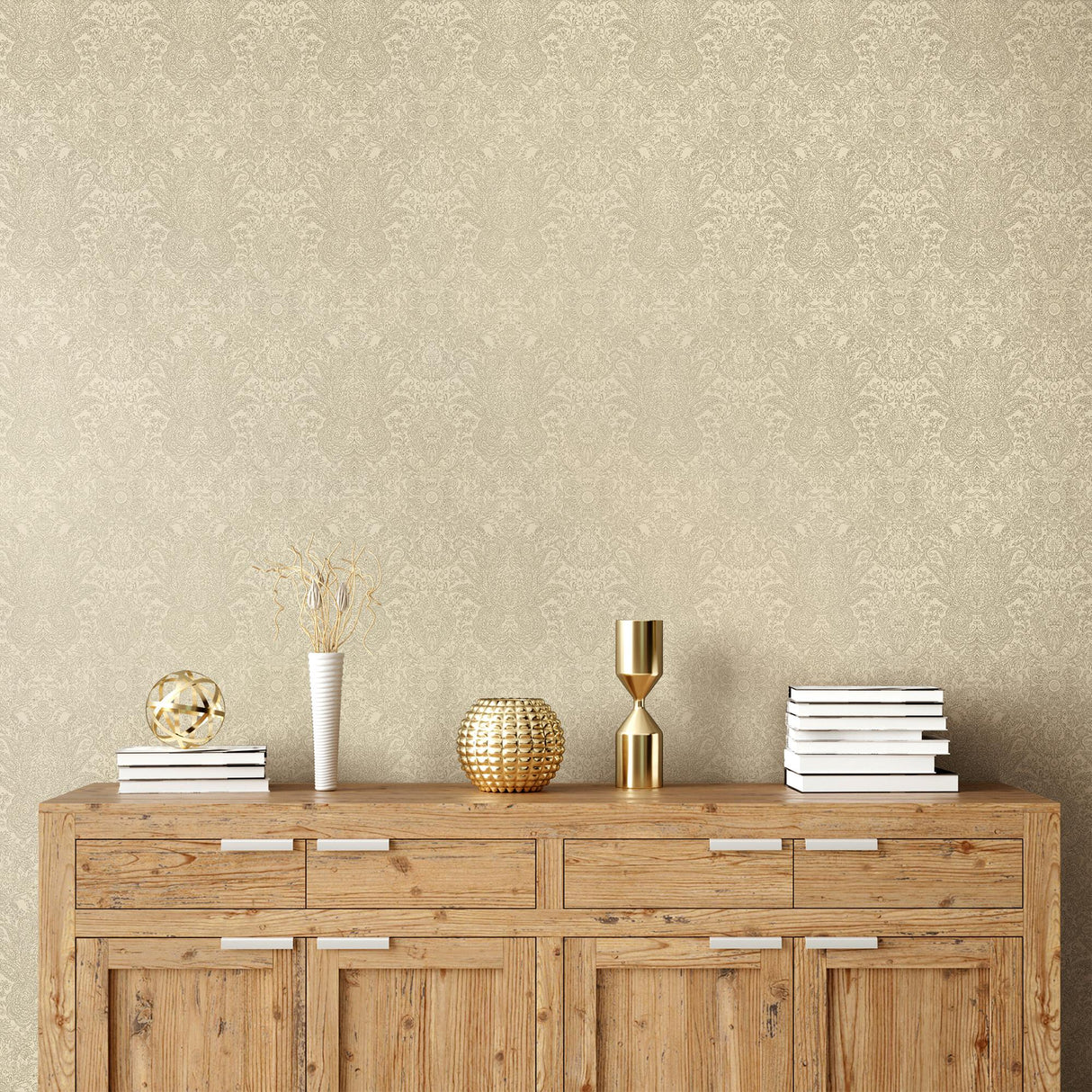 Galerie Brocade Cream Wallpaper