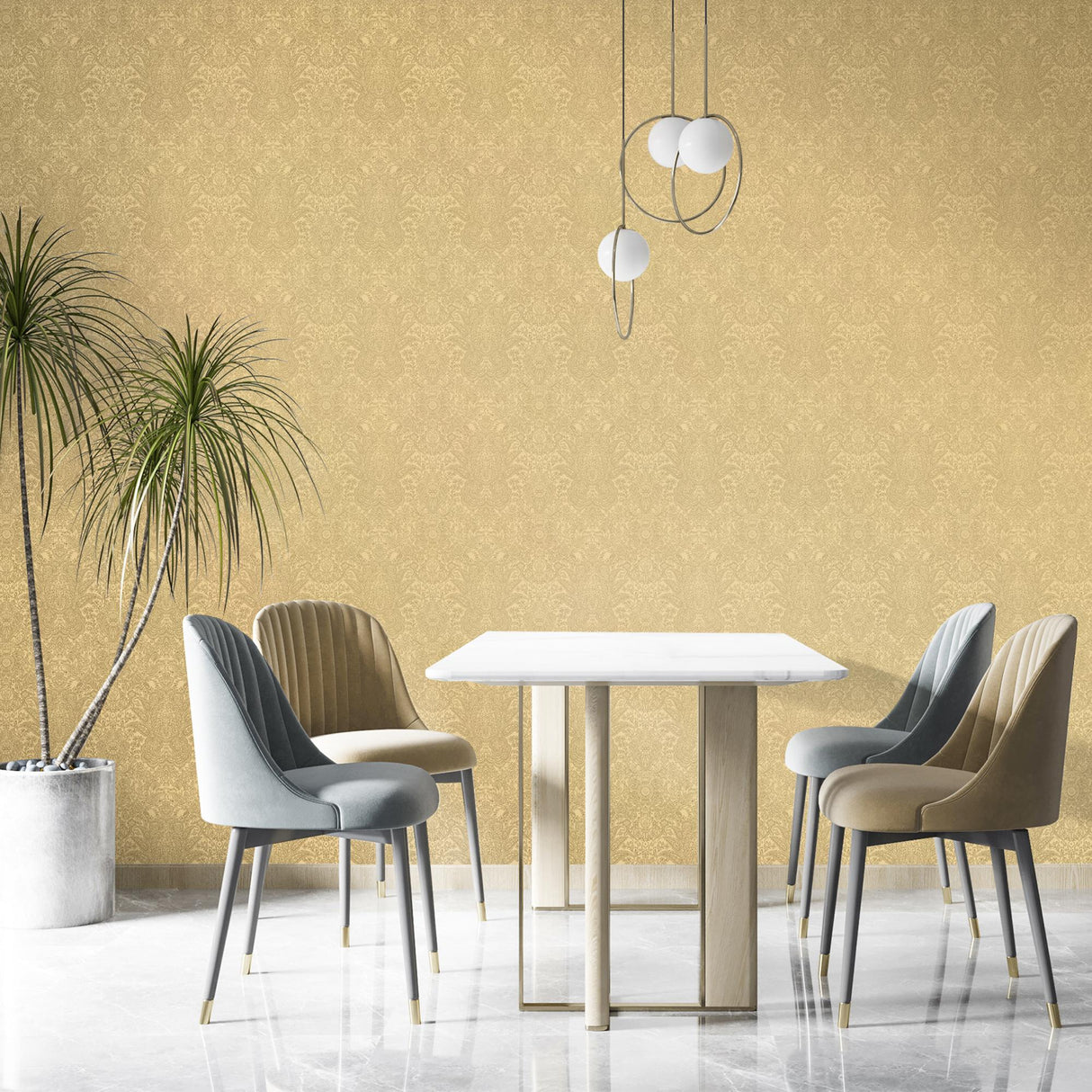 Galerie Brocade Gold Wallpaper