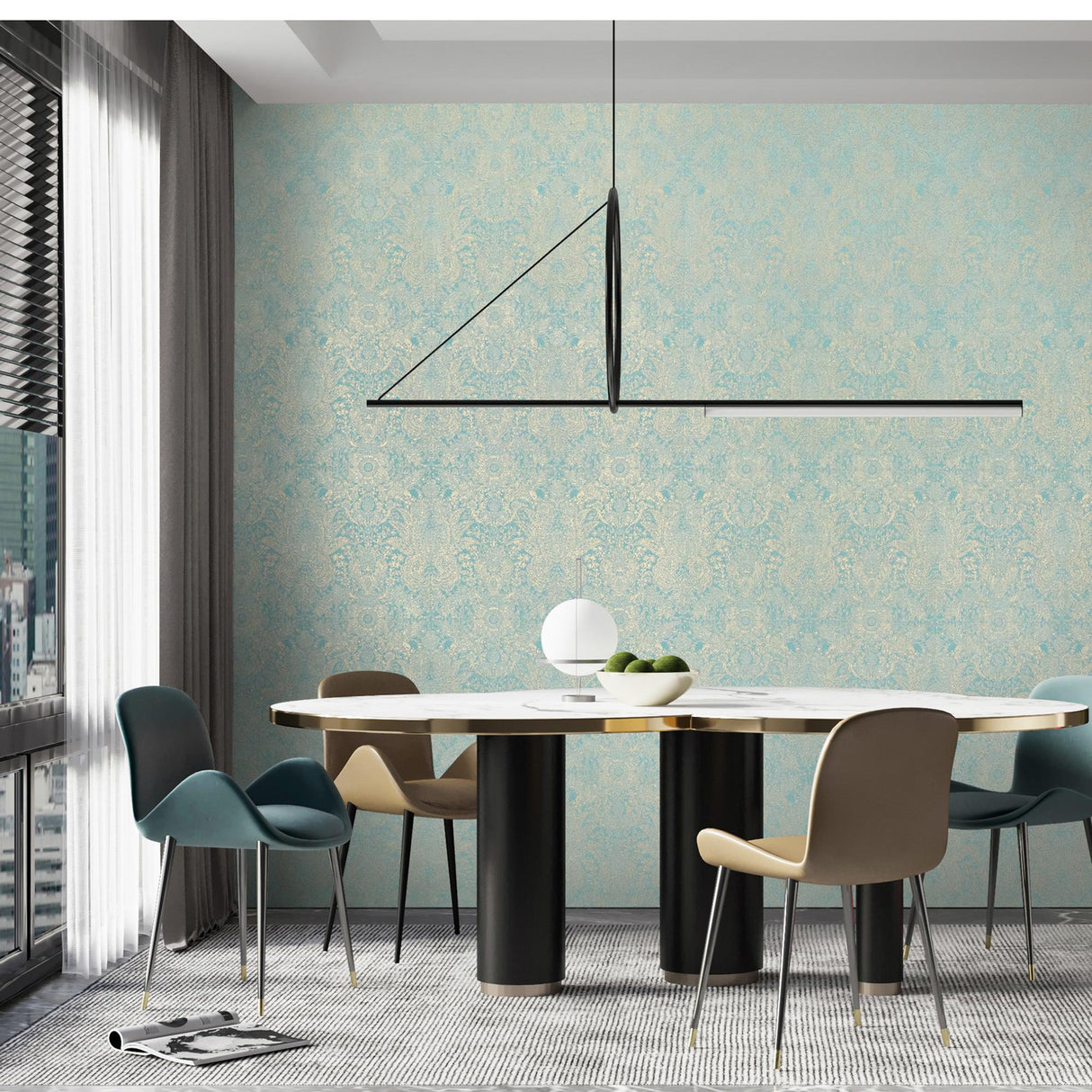 Galerie Brocade Green Wallpaper