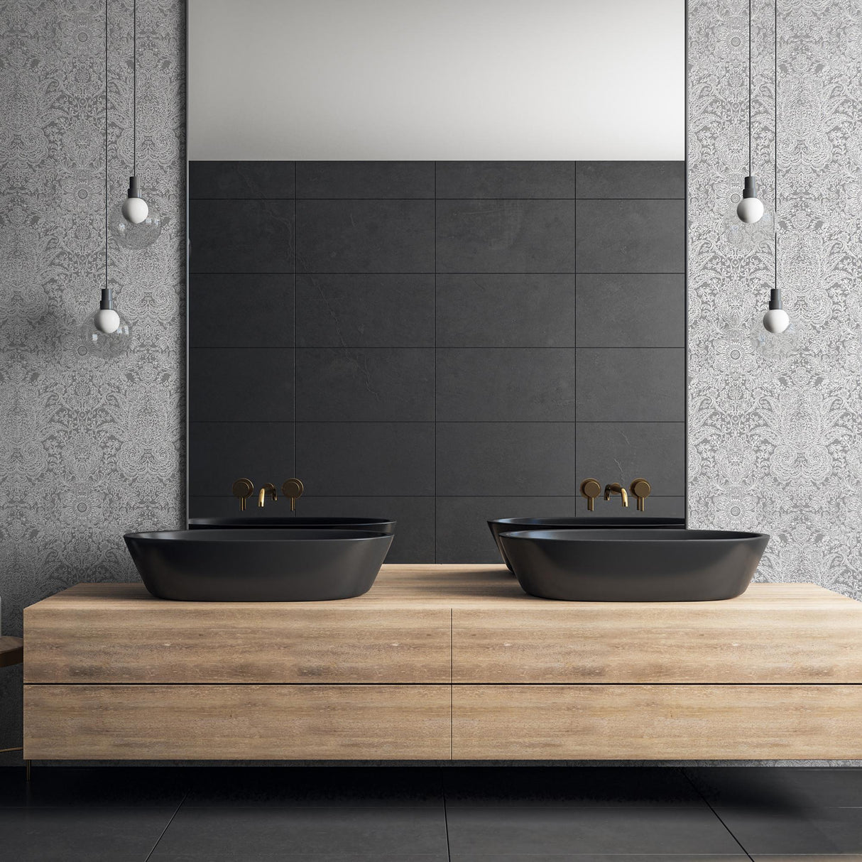 Galerie Brocade Silver Grey Wallpaper