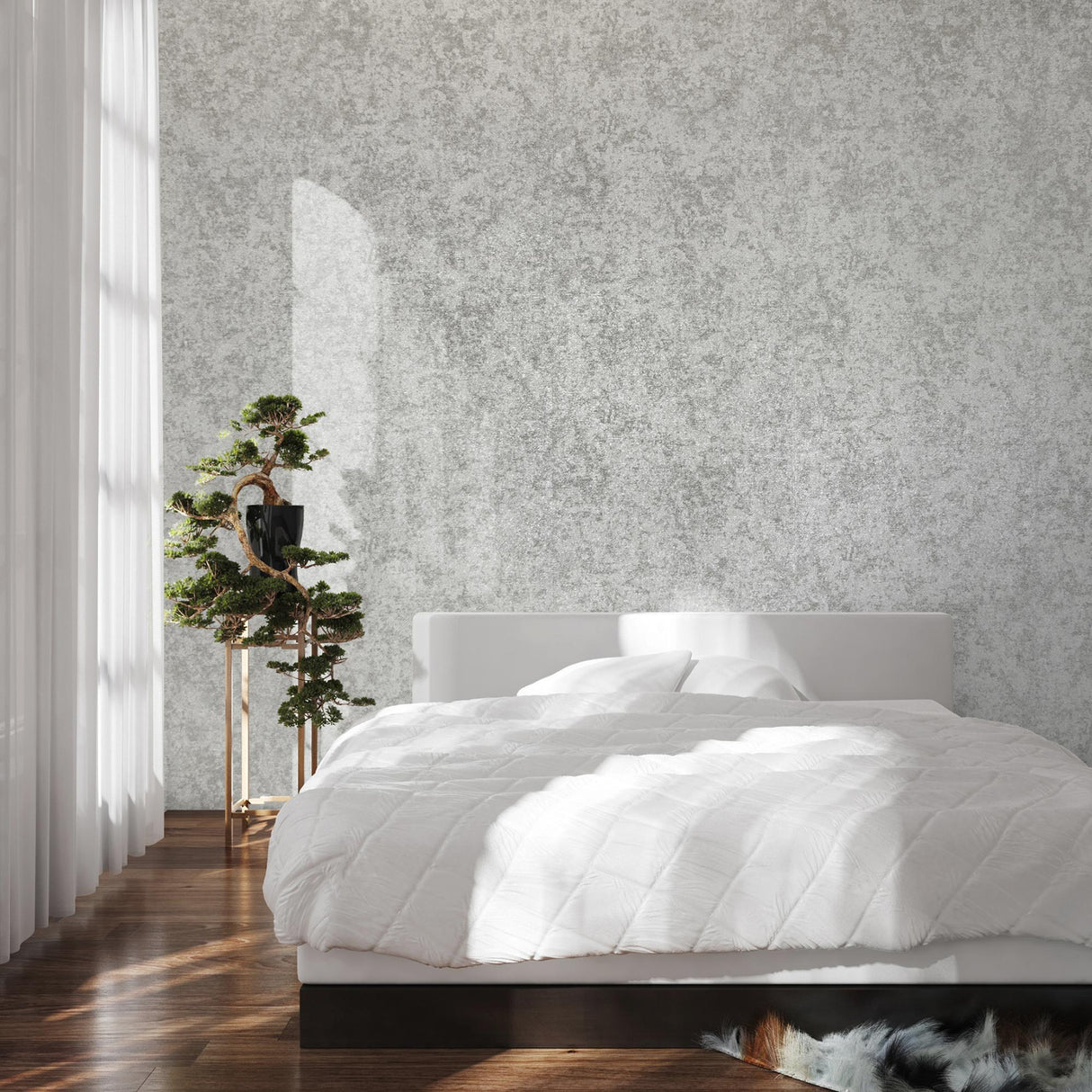 Galerie Satin Silver Grey Wallpaper