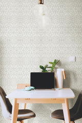 Galerie Pluto Pearl White White Wallpaper