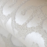 Galerie Pluto Pearl White White Wallpaper