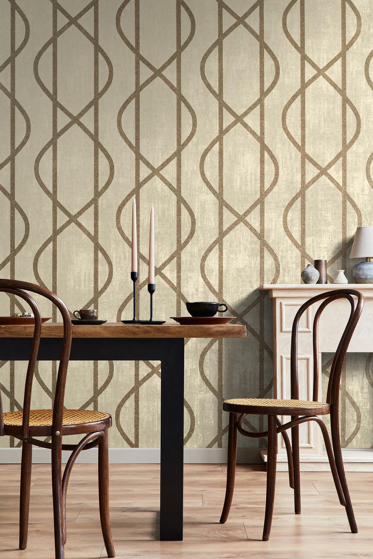 Galerie Saturn Sand Beige Beige Wallpaper