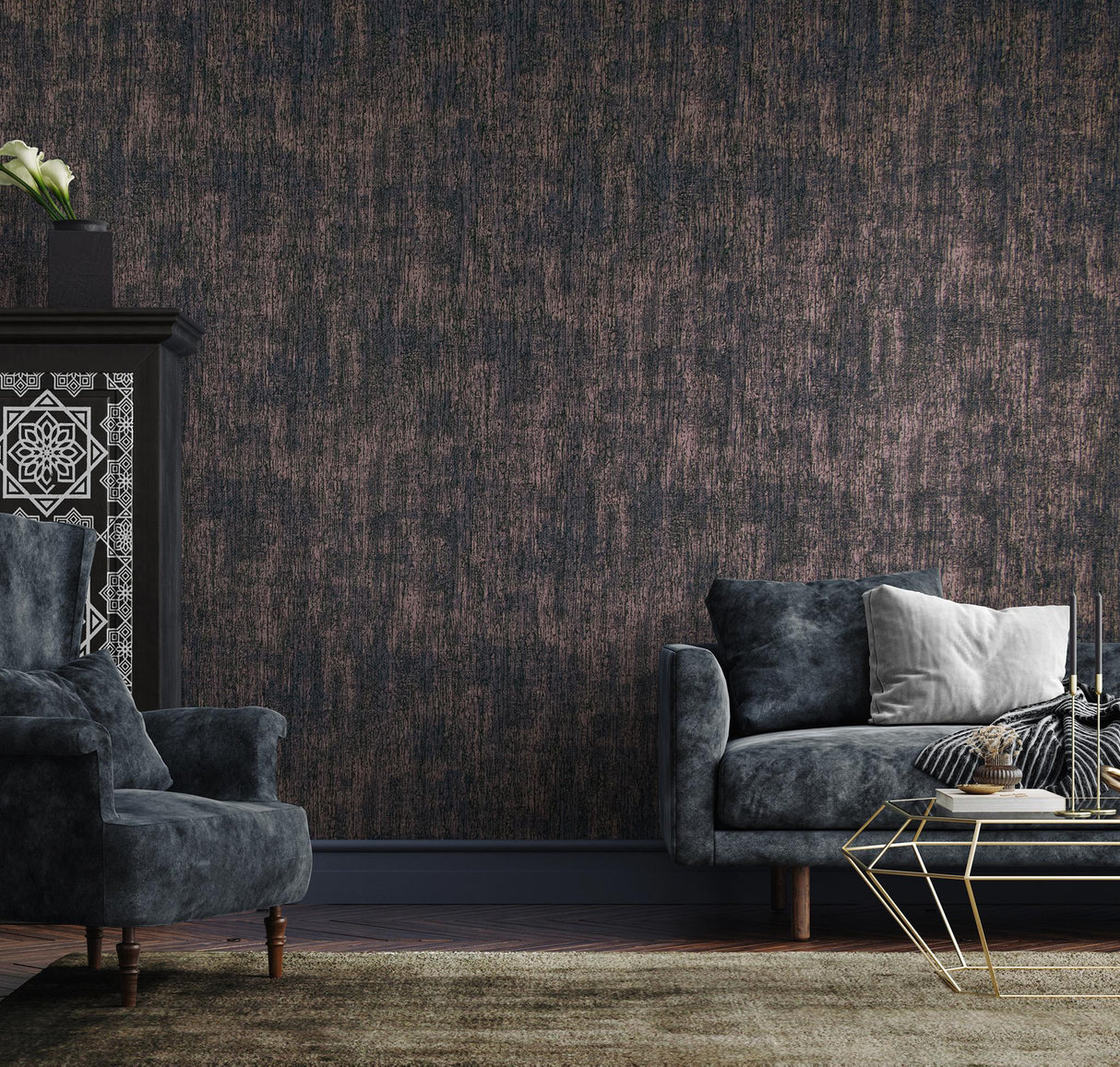 Galerie Neptun Ocean blue Purple Lilac Wallpaper