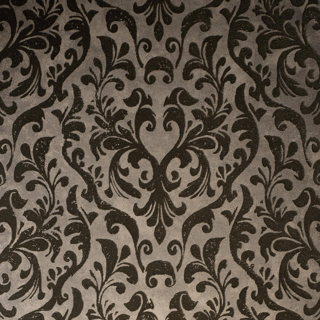 Galerie Mayfair / Loft Damask Flock Bronze Brown Wallpaper