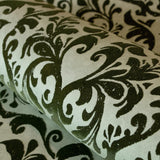 Galerie Mayfair / Loft Damask Flock Green Wallpaper